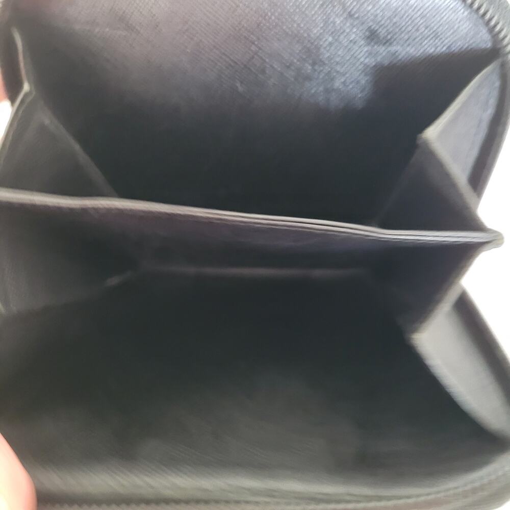 Vintage Prada Milano Black Nylon Saffiano Leather Zip Around Wallet Made in - Picture 11 of 16